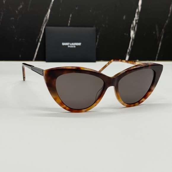 NEW SL M81 004 SAINT LAURENT BROWN GREY WOMEN SLM81 SAINT LAURENT SUNGLASSES - Picture 4 of 11